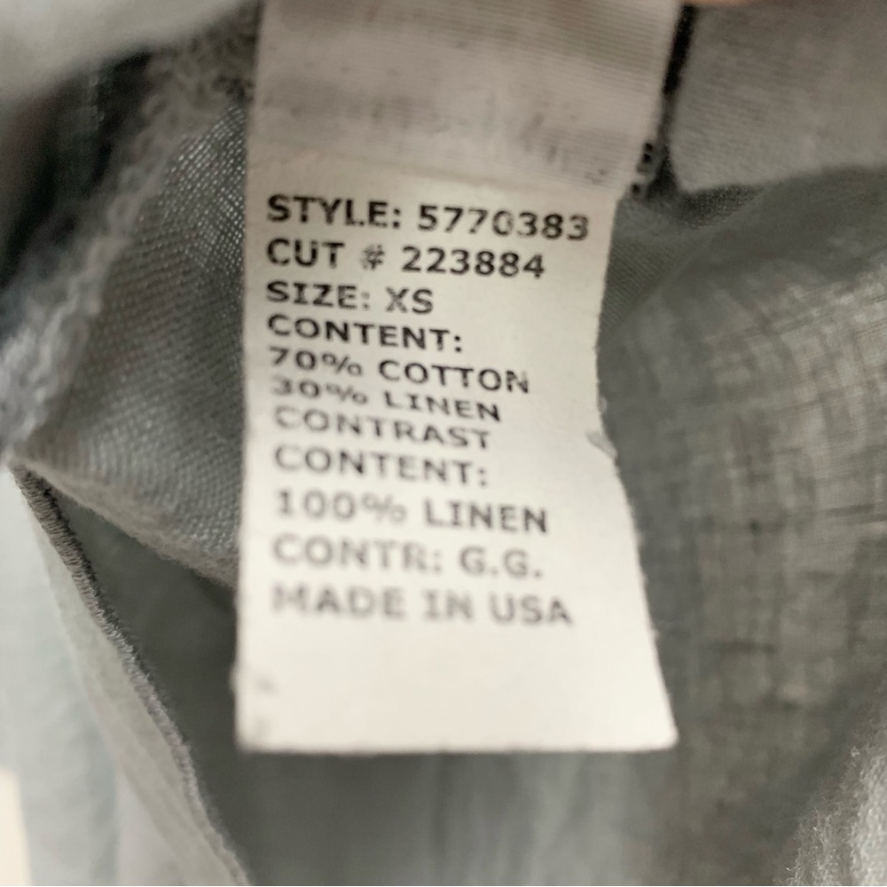 Cut Loose Linen Midi Dress Size XS Contrast Panel Sleeveless Tank Blue Grey - Picture 13 of 13